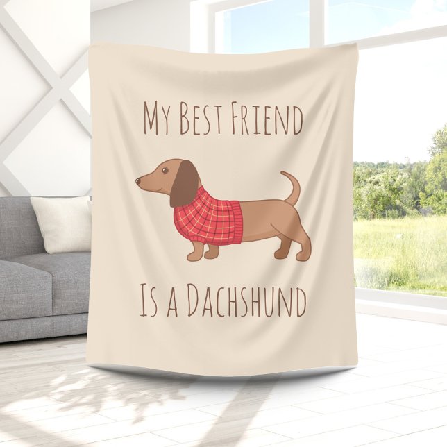 Dogs are my Favorite People Dachshund Sausage Dog Fleece Blanket (Creator Uploaded)