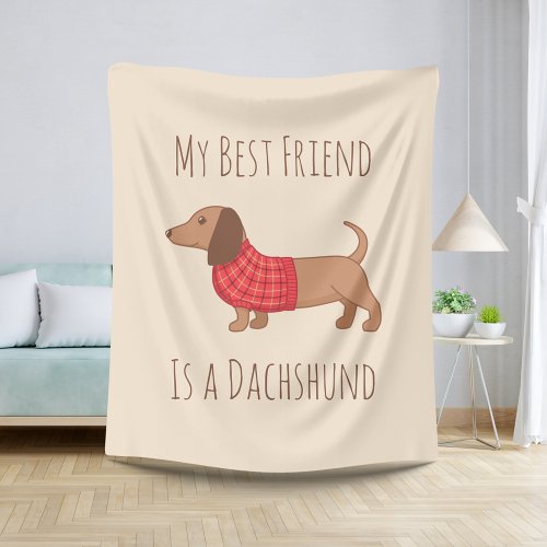 Dogs are my Favorite People Dachshund Wiener Dog Sherpa Blanket