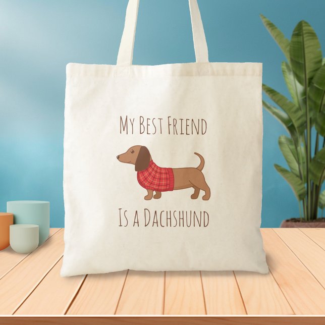 Dogs are my Favorite People Dachshund Wiener Dog Tote Bag (Creator Uploaded)