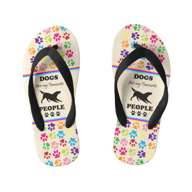 Dogs Are My Favorite People Flip Flops (Footbed)