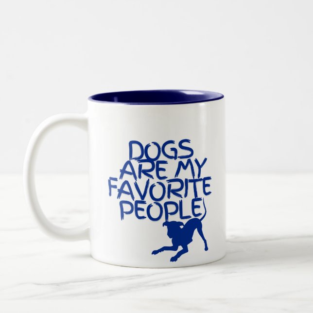 Dogs are my favorite people mug with Blue accents (Left)