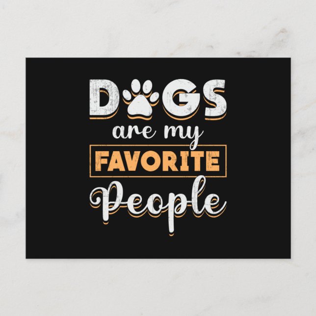 Dogs Are My Favorite People Retriever Dog Lover Postcard (Front)