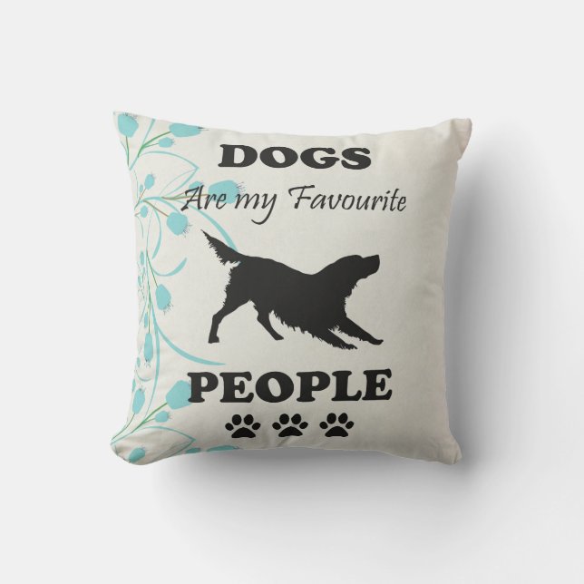 Dogs Are My Favorite People Throw Pillow (Front)
