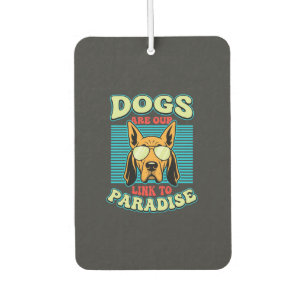 Dogs Are Our Link to Paradise Retro Vector Air Freshener