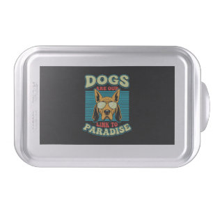 Dogs Are Our Link to Paradise Retro Vector Cake Pan