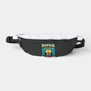 Dogs Are Our Link to Paradise Retro Vector Fanny Pack