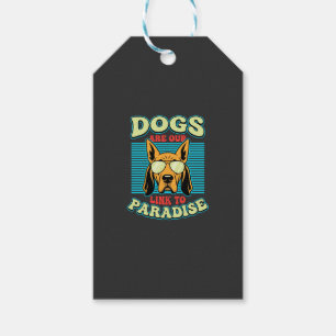 Dogs Are Our Link to Paradise Retro Vector Gift Tags