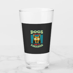Dogs Are Our Link to Paradise Retro Vector Glass
