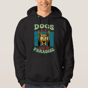 Dogs Are Our Link to Paradise Retro Vector Hoodie