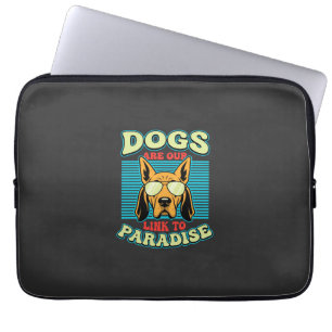 Dogs Are Our Link to Paradise Retro Vector Laptop Sleeve