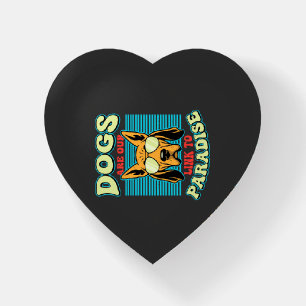 Dogs Are Our Link to Paradise Retro Vector Paperweight