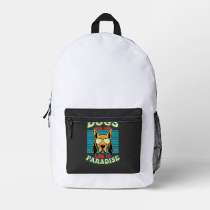 Dogs Are Our Link to Paradise Retro Vector Printed Backpack