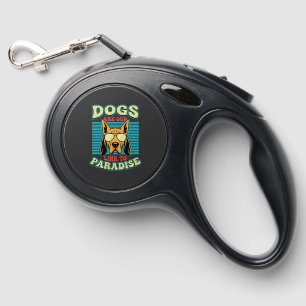 Dogs Are Our Link to Paradise Retro Vector Retractable Pet Leash