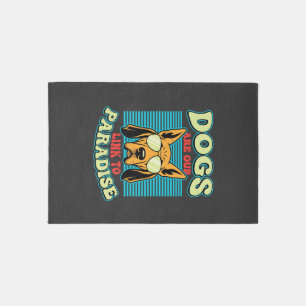 Dogs Are Our Link to Paradise Retro Vector Rug