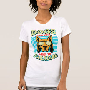 Dogs Are Our Link to Paradise Retro Vector T-Shirt