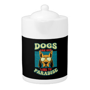 Dogs Are Our Link to Paradise Retro Vector Teapot
