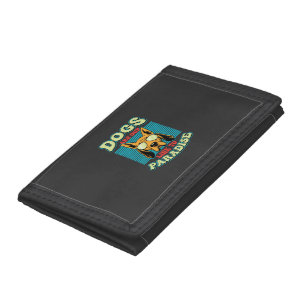 Dogs Are Our Link to Paradise Retro Vector Tri-fold Wallet