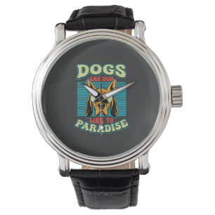 Dogs Are Our Link to Paradise Retro Vector Watch