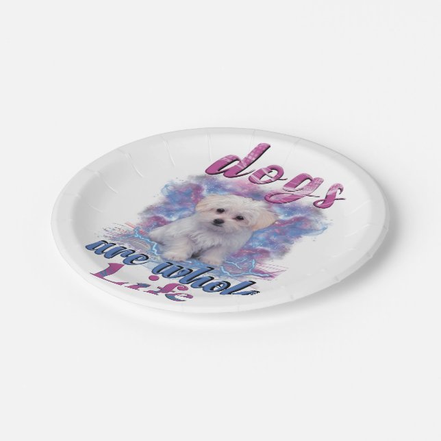 Dogs Are Whole Life Paper Plates (Angled)