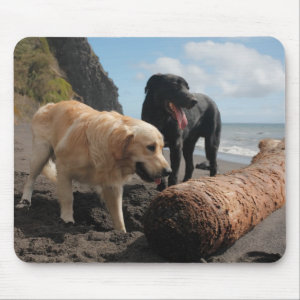 Dogs at the beach mousepad
