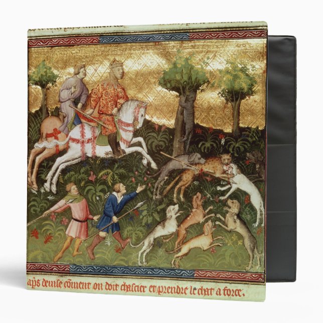 Dogs attacking a leopard, from a book 3 ring binder (Front/Inside)