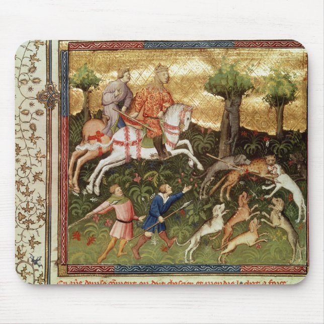 Dogs attacking a leopard, from a book mouse pad (Front)