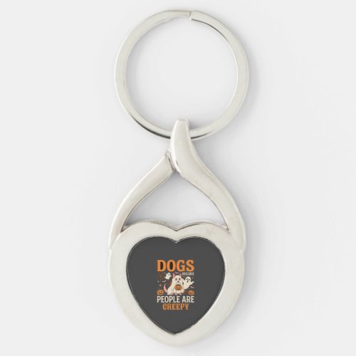 Dogs Because People Are Creepy Halloween Ghost Keychain