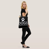 Dogs Because People Suck Paw Print Tote Bag (On Model)