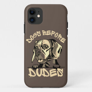 DOGS BEFORE DUDES cute funny dog beagle gift       iPhone 11 Case