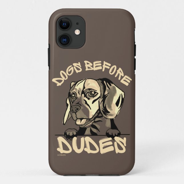 DOGS BEFORE DUDES cute funny dog beagle gift       Case-Mate iPhone Case (Back)