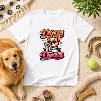 Dogs Before Dudes Dog Humor T-Shirt