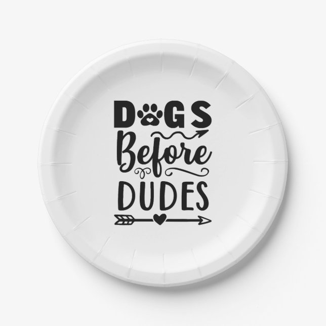 Dogs before Dudes Paper Plates (Front)