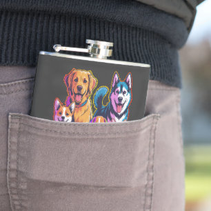 Dogs Before People Funny Dog Lover Quote Design Flask