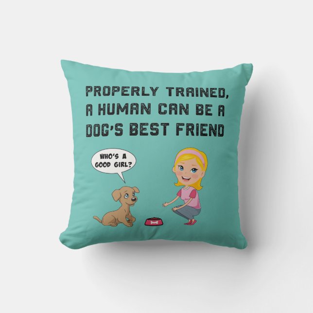 Dogs best friend throw pillow (Front)