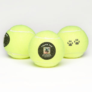 Dog's Birthday Custom Photo Party Favor Tennis Balls