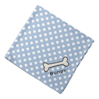 Dog's Blue and White Polka Dot Custom Bandana