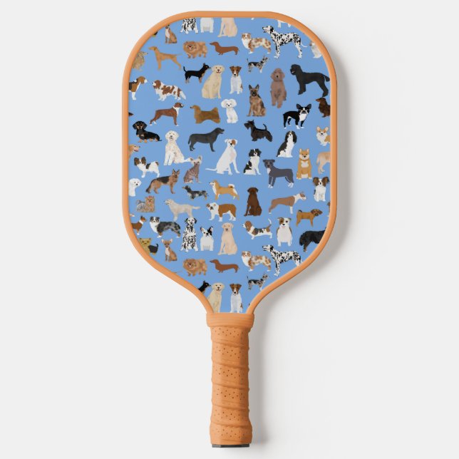 Dogs Blue Pickleball Paddle (Front)