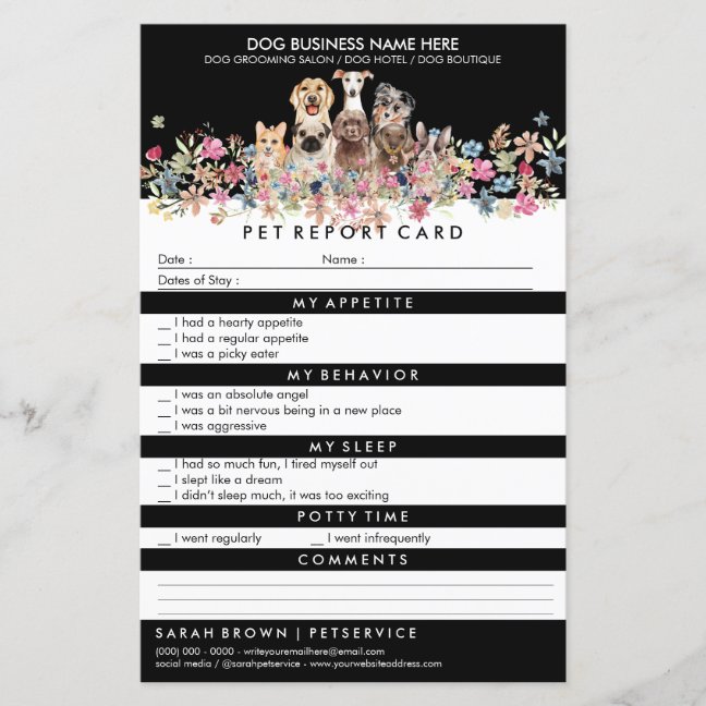Dogs Boarding Grooming Report