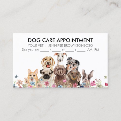 Dogs Boho Chic Appointment Business Card