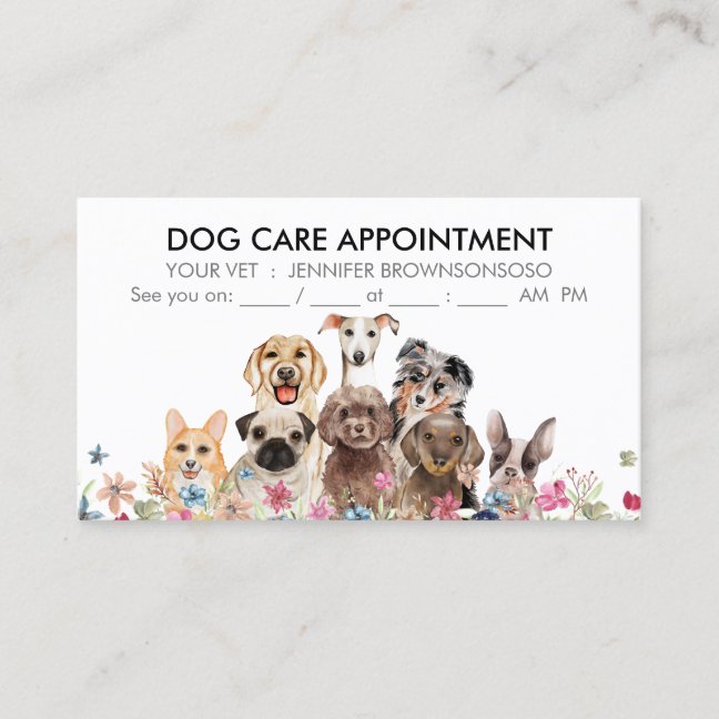 Dogs Boho Chic Appointment Business Card