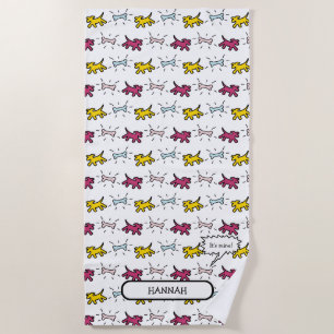 Dogs Bones RY Graffiti Style Name Beach Towel