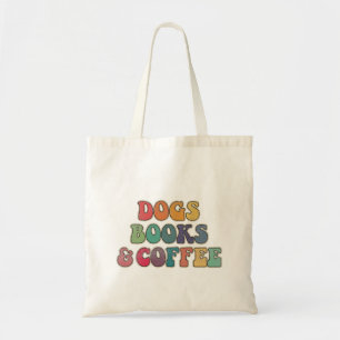 Dogs books and coffee tote bag