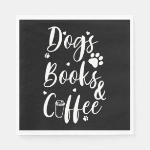 Dogs Books Coffe Dog Lover Book Worm Napkins