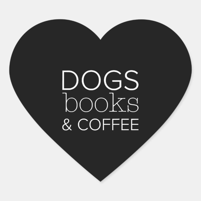 Dogs Books Coffee Bookworm Dog Mom Heart Sticker (Front)