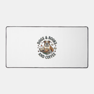 Dogs Books Coffee Bulldog Stack Cup_1 Desk Mat