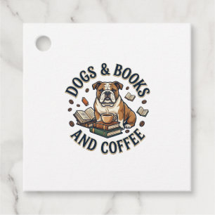 Dogs Books Coffee Bulldog Stack Cup_1 Favor Tags