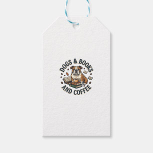 Dogs Books Coffee Bulldog Stack Cup_1 Gift Tags