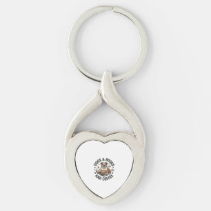 Dogs Books Coffee Bulldog Stack Cup_1 Keychain