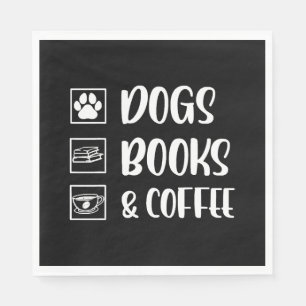 Dogs Books Coffee Funny Dog Napkins
