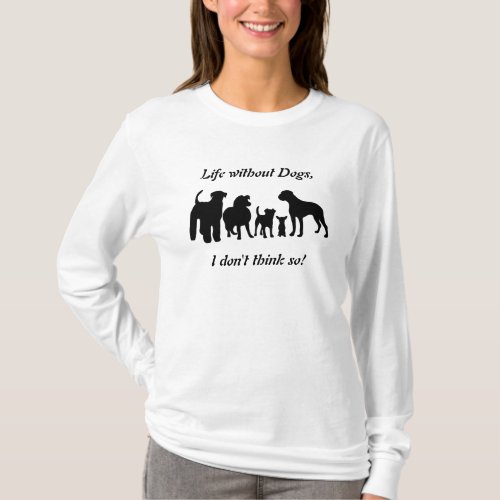 Dogs breed group black wilhouette womens t_shirt